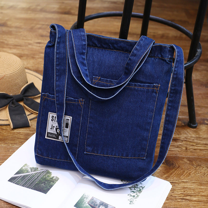 Wholesale new fashion color denim cloth shoulder bags fashion simple dual-purpose Satchel