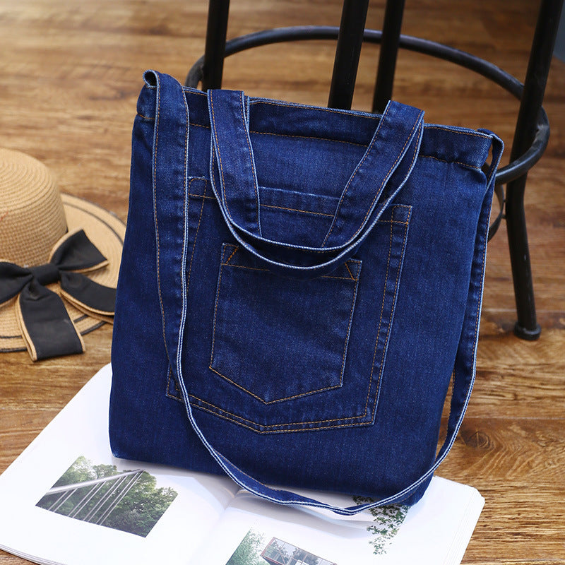 Wholesale new fashion color denim cloth shoulder bags fashion simple dual-purpose Satchel