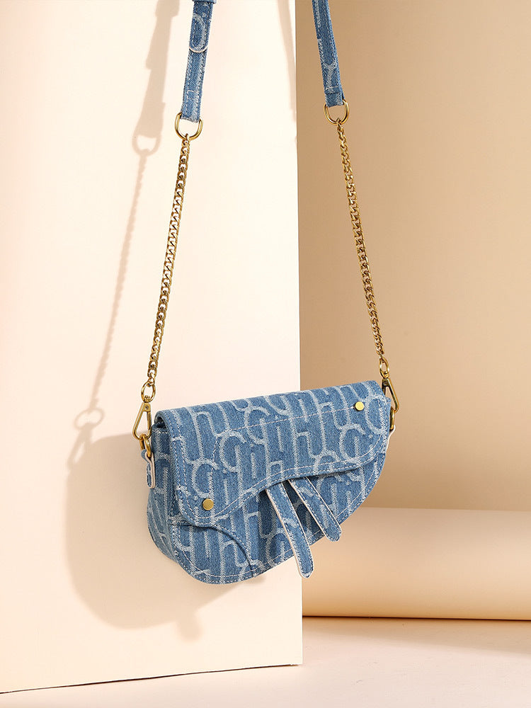 Women's Vintage Denim Saddle Bag