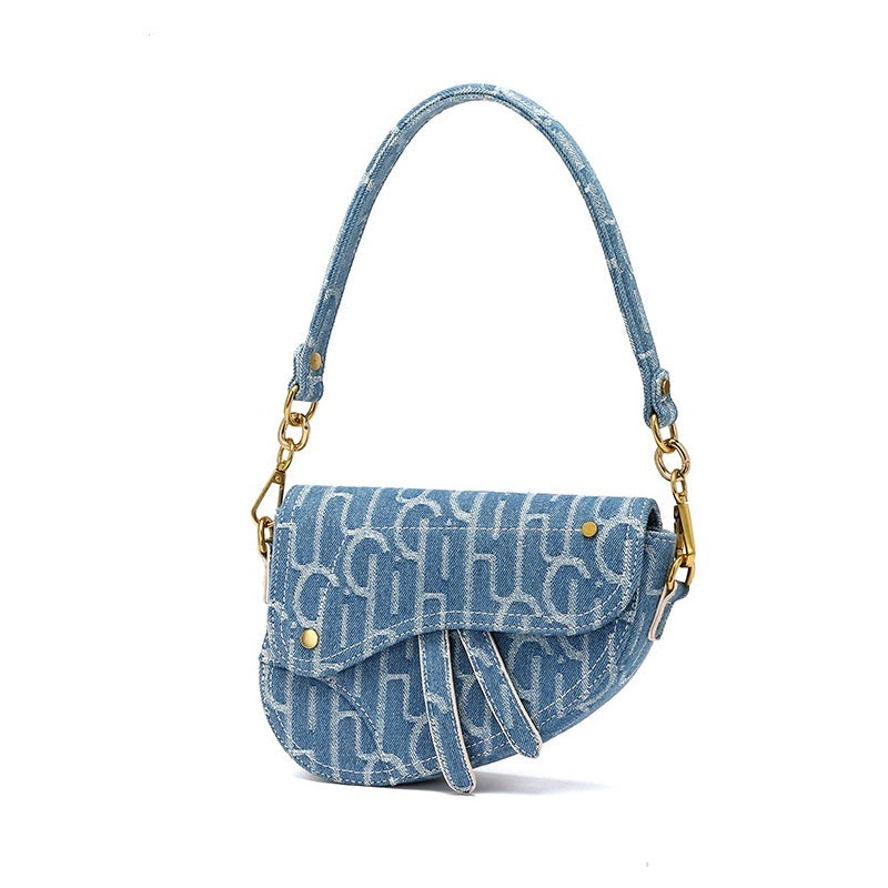 Women's Vintage Denim Saddle Bag